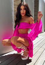 Chiffon Set Skirt and Top Pink