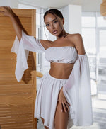 Chiffon Set Skirt and Top White