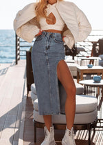 Skirt DENIM Long with Cutout