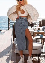 Skirt DENIM Long with Cutout
