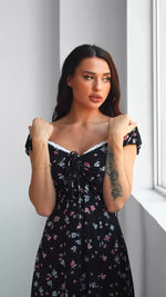 Dress NINA Flowers Black