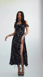 Dress NINA Flowers Black