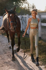 Top POLLY eco leather Khaki