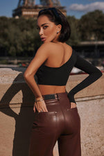 Top MANA One Shoulder Black